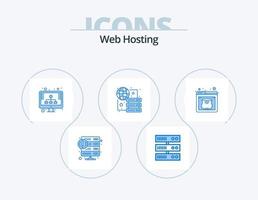 diseño de iconos de paquete de iconos azules de alojamiento web 5. hospedaje servidor. diagrama. hospedaje conectar vector