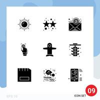 9 Thematic Vector Solid Glyphs and Editable Symbols of takeoff scanning newsletter scanner recognition Editable Vector Design Elements