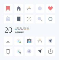 20 Instagram Flat Color icon Pack like sets social sets photo camera vector