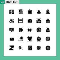 Set of 25 Modern UI Icons Symbols Signs for plant technology buffer powder color Editable Vector Design Elements