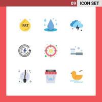 Pictogram Set of 9 Simple Flat Colors of investment environmental protection cloud energy earth day Editable Vector Design Elements