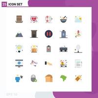 Flat Color Pack of 25 Universal Symbols of peanuts food monetization cereals value Editable Vector Design Elements