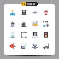 Universal Icon Symbols Group of 16 Modern Flat Colors of avatar progress human scale setting Editable Pack of Creative Vector Design Elements