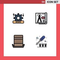 Stock Vector Icon Pack of 4 Line Signs and Symbols for internet fashion setting file top Editable Vector Design Elements