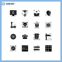 Set of 16 Modern UI Icons Symbols Signs for devices open mind box mind delivery Editable Vector Design Elements