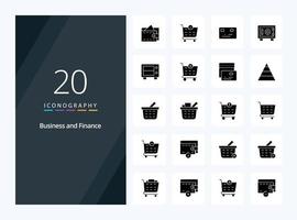 20 Finance Solid Glyph icon for presentation vector