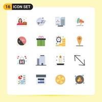Pack of 16 Modern Flat Colors Signs and Symbols for Web Print Media such as business test female reproduction book Editable Pack of Creative Vector Design Elements