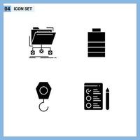 Modern Set of Solid Glyphs Pictograph of backup crane folder electric cv Editable Vector Design Elements