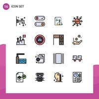 Modern Set of 16 Flat Color Filled Lines and symbols such as mission growth invoice business formula Editable Creative Vector Design Elements
