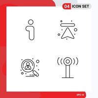 4 Universal Line Signs Symbols of i candidate interface up recruitment Editable Vector Design Elements