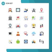 Universal Icon Symbols Group of 25 Modern Flat Colors of internet tower money secure protect Editable Vector Design Elements