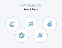 paquete de iconos azul de ciencia de datos 5 diseño de iconos. fecha. vista de ojo analítica. vista. ojo vector