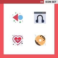 4 User Interface Flat Icon Pack of modern Signs and Symbols of arrow heart chat help check Editable Vector Design Elements