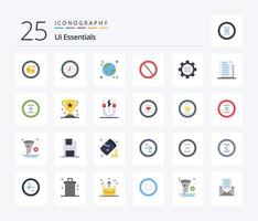 ui essentials paquete de iconos de 25 colores planos que incluye basura. compartimiento. hora. planeta. global vector