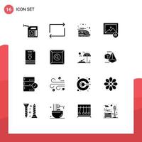 16 iconos creativos signos y símbolos modernos de invitación de tren de carta de boda elementos de diseño vectorial editables con foto vector