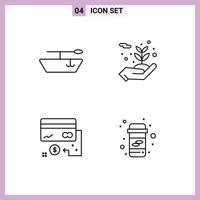 4 Creative Icons Modern Signs and Symbols of boat marketing flowers card medicine Editable Vector Design Elements
