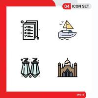 4 User Interface Filledline Flat Color Pack of modern Signs and Symbols of business gems management transport aurangabad fort Editable Vector Design Elements