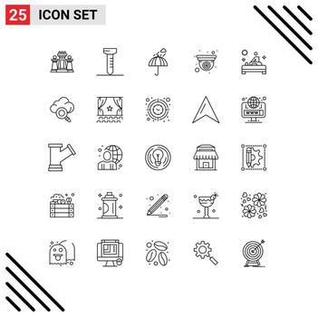 Universal Icon Symbols Group of 25 Modern Lines of spa web camping design cam Editable Vector Design Elements