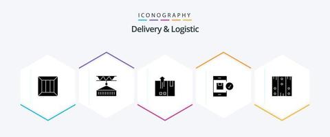 Delivery And Logistic 25 Glyph icon pack including delivery. application. shipping. logistic. delivery vector