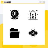 Universal Icon Symbols Group of Modern Solid Glyphs of dollar folder mosque man eye test Editable Vector Design Elements