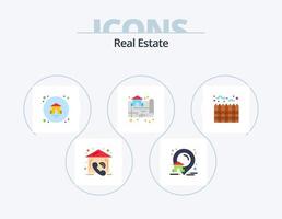 paquete de iconos planos inmobiliarios 5 diseño de iconos. verdadero. bienes. casa. verdadero. localización vector