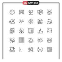Universal Icon Symbols Group of 25 Modern Lines of mustache fathers policy day directors Editable Vector Design Elements