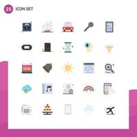 Pack of 25 creative Flat Colors of resume cv car mark pin Editable Vector Design Elements