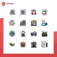 Stock Vector Icon Pack of 16 Line Signs and Symbols for gdpr tax bubble income tax statement representative Editable Creative Vector Design Elements