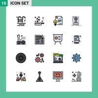 16 Universal Flat Color Filled Line Signs Symbols of devices save copyright hdd install Editable Creative Vector Design Elements