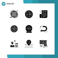 Modern Set of 9 Solid Glyphs Pictograph of position navigation laboratory location remedy Editable Vector Design Elements