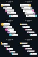 plantilla de diapositiva de presentación del paquete de infografías vectoriales 6 diagramas de ciclo de 5 pasos y líneas de tiempo vector