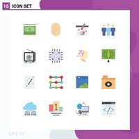 Set of 16 Commercial Flat Colors pack for cash scanning motivation recognition cart Editable Pack of Creative Vector Design Elements