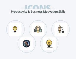 Productivity And Business Motivation Skills Line Filled Icon Pack 5 Icon Design. effective. concentration. off. inspirating. idea vector