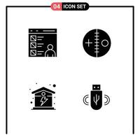 Group of 4 Modern Solid Glyphs Set for app voodoo develop doll home Editable Vector Design Elements