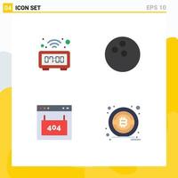 User Interface Pack of 4 Basic Flat Icons of clock interface watch sport seo Editable Vector Design Elements