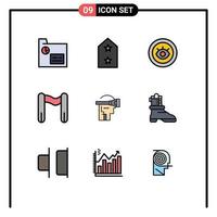 Universal Icon Symbols Group of 9 Modern Filledline Flat Colors of headset virtual eye start finish Editable Vector Design Elements