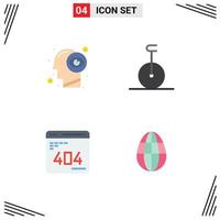 4 Universal Flat Icons Set for Web and Mobile Applications human error eye view transport website Editable Vector Design Elements