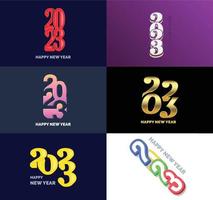 Big Set of 2023 Happy New Year logo text design 2023 number design template vector