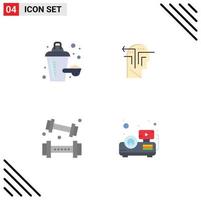 Set of 4 Commercial Flat Icons pack for additive game strategy head recreation Editable Vector Design Elements