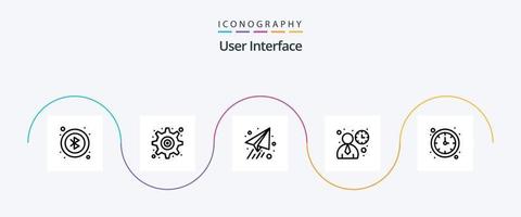 User Interface Line 5 Icon Pack Including . time. paper plane. clock. user vector