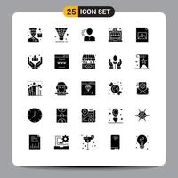 25 iconos creativos signos y símbolos modernos de dinero tienda en línea escudo de seguridad elementos de diseño de vectores editables personales