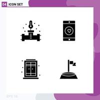 Modern Set of Solid Glyphs and symbols such as pipe home temperature mobile application window Editable Vector Design Elements