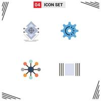 4 Universal Flat Icon Signs Symbols of computing biochemistry science gear cell Editable Vector Design Elements