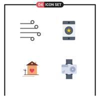 4 Universal Flat Icon Signs Symbols of air phone weather devices house Editable Vector Design Elements