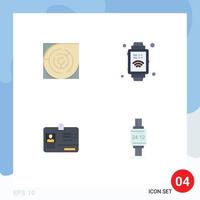 4 Thematic Vector Flat Icons and Editable Symbols of maze card strategy internet id Editable Vector Design Elements