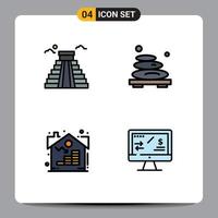 4 Creative Icons Modern Signs and Symbols of building estate usa relax real Editable Vector Design Elements