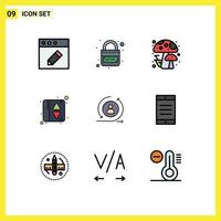 Universal Icon Symbols Group of 9 Modern Filledline Flat Colors of digital visiter autumn returning elevator door Editable Vector Design Elements