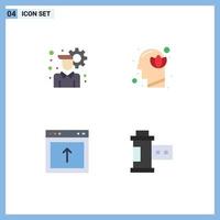 User Interface Pack of 4 Basic Flat Icons of account browser flower human website Editable Vector Design Elements