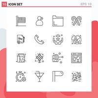 16 Creative Icons Modern Signs and Symbols of done agrement file sweets dessert Editable Vector Design Elements