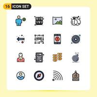 Set of 16 Modern UI Icons Symbols Signs for rings engagement open diamond film Editable Creative Vector Design Elements